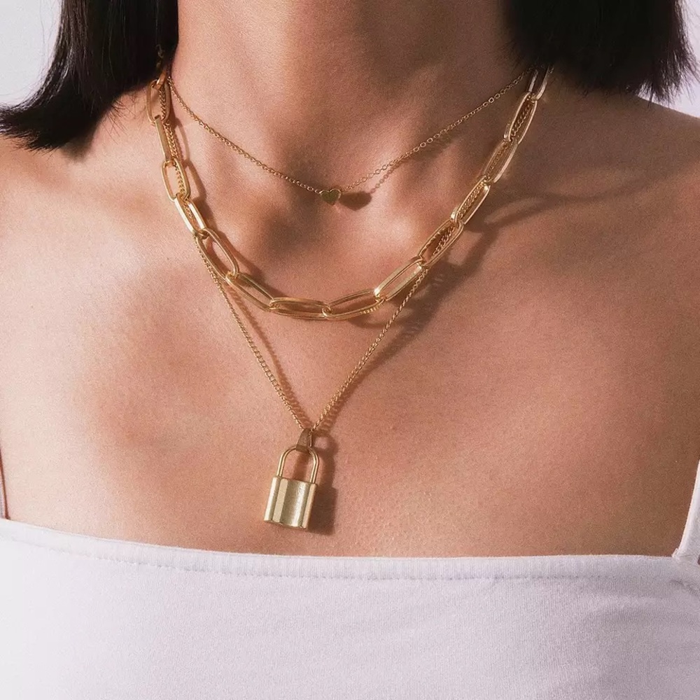 NEW! chain lock necklace set ✰ - Picture 2 of 5
